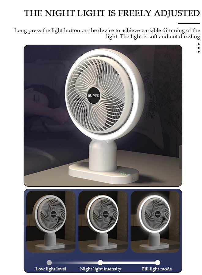 DUNISO Air Circulator Fan with Light Small Quiet Turbo Force Desk Fans with Base-Mounted Controls 3 Speed Cooling Fan Floor Fan for Whole Room Home Bedroom Office Outdoor - Image 3