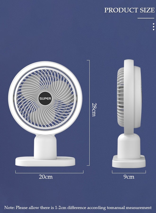DUNISO Air Circulator Fan with Light Small Quiet Turbo Force Desk Fans with Base-Mounted Controls 3 Speed Cooling Fan Floor Fan for Whole Room Home Bedroom Office Outdoor - Image 2