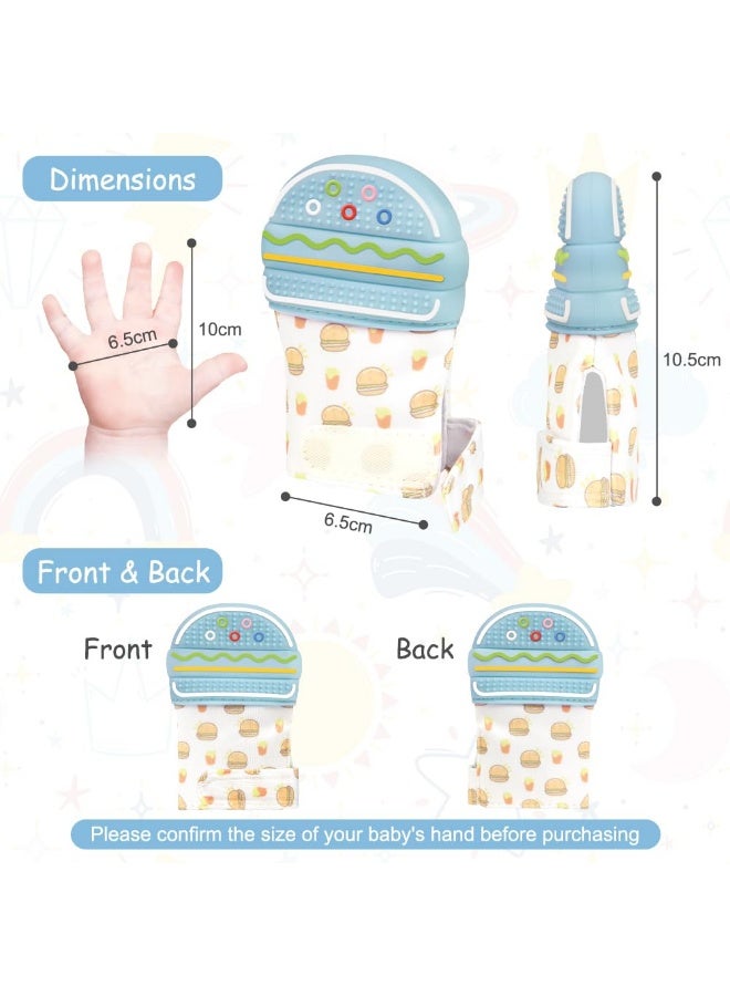 LOKIPA Teether Mits for Baby, 2 Pack Teething Mittens for Babies, Baby Teething Gloves, Food Grade Silicone Teether Glove, Infant Soothing Pain Relief Mitt Baby Teether Mits for Baby, Safe (BPA Free) - Image 2