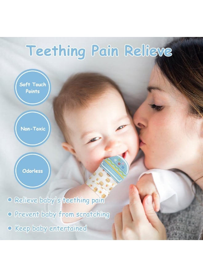 LOKIPA Teether Mits for Baby, 2 Pack Teething Mittens for Babies, Baby Teething Gloves, Food Grade Silicone Teether Glove, Infant Soothing Pain Relief Mitt Baby Teether Mits for Baby, Safe (BPA Free) - Image 5
