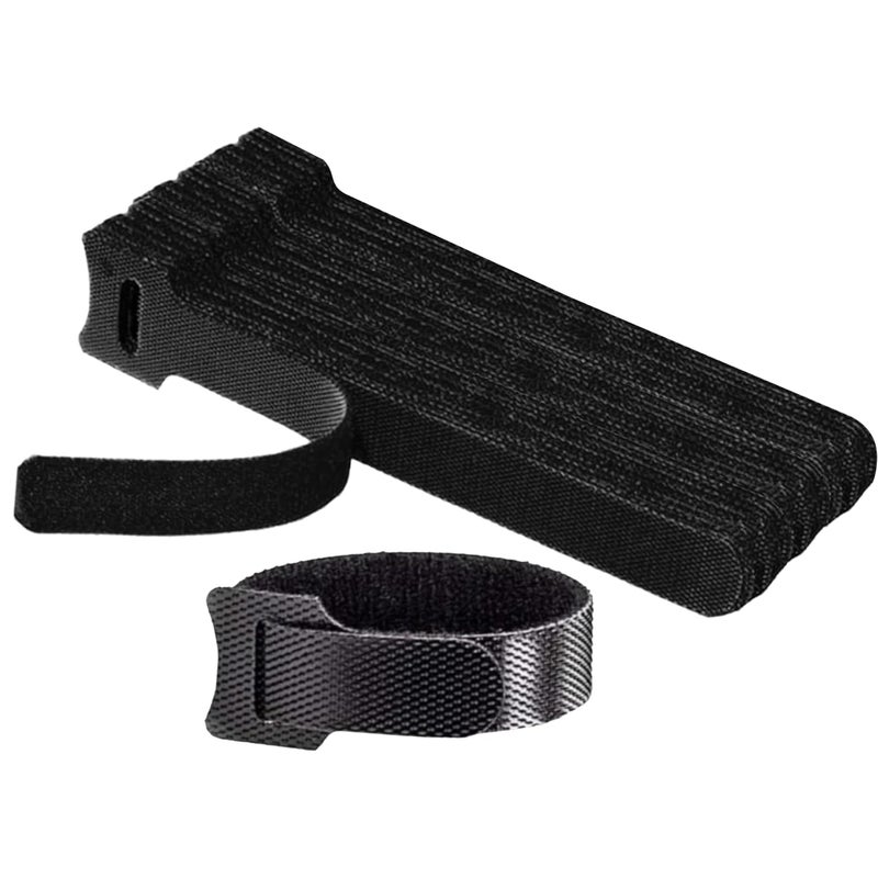 SNAPCOM SNAPCOM Wire Holder Belt Cable Ties Reusable Premium 6Inch Adjustable Cord Ties Microfiber Cloth Cable Management Straps Hook Loop Cord Organizer Wire Ties Reusable for home gaming room50 pcs  - Image 1