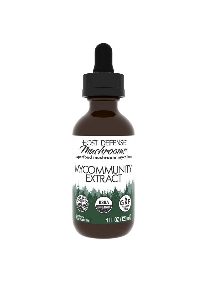 Host Defense MyCommunity Extract - 17 Species Blend Mushroom Supplement for Immune Support - Extract with Lion's Mane, Reishi. Chaga, Cordyceps, Turkey Tail & More - 4 fl oz (120 Servings)* - Image 1