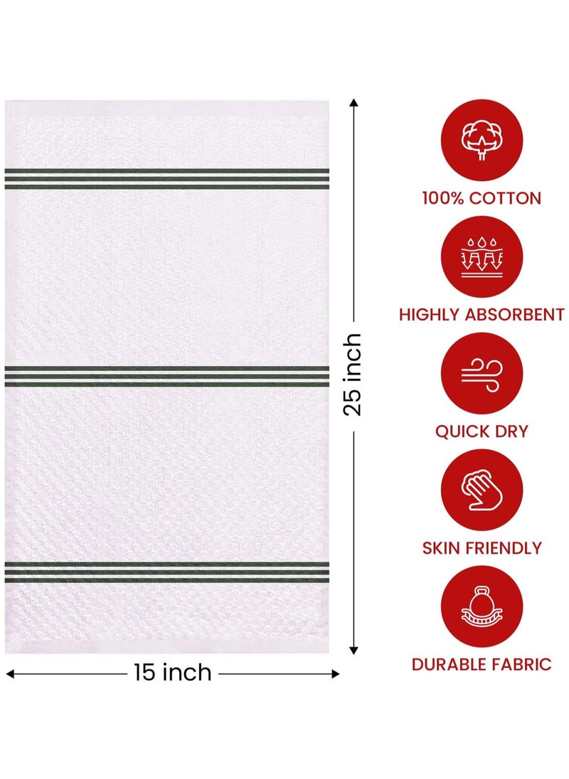 Infinitee Xclusives Infinitee Xclusives Premium Kitchen Towels - Green [Pack of 12] 100% Cotton Kitchen Hand Towels 15 x 25 Inches - Dish Towels for Kitchen  - Image 2