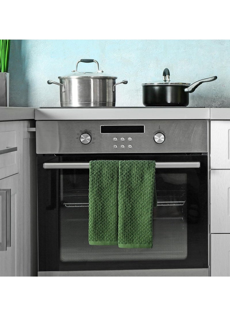Infinitee Xclusives Infinitee Xclusives Premium Kitchen Towels - Green [Pack of 12] 100% Cotton Kitchen Hand Towels 15 x 25 Inches - Dish Towels for Kitchen  - Image 4