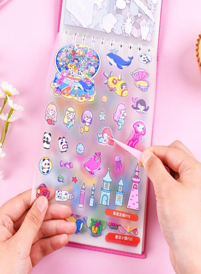 DAPUTOU 20 Sets 3D Sticker Scene Collection Book DIY 3D House Stickers Make Your Own Sticker Therapy for Cartoon Stickers Scenes for Relief Stress Pass The Time - Image 2
