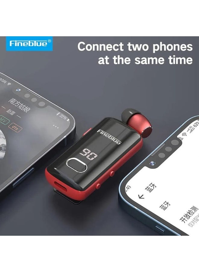 فاينبلو سماعة بلوتوث F580 قابلة للسحب مع خاصية إلغاء الضوضاء والاهتزاز وميكروفون للتحكم في مستوى الصوت وبلوتوث 5.3 - Image 2