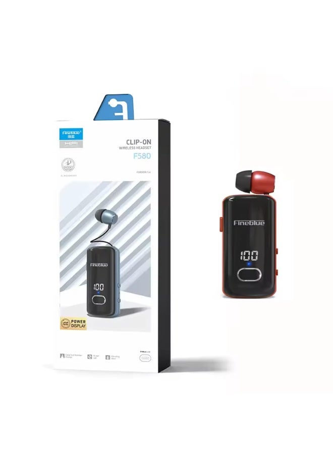 فاينبلو سماعة بلوتوث F580 قابلة للسحب مع خاصية إلغاء الضوضاء والاهتزاز وميكروفون للتحكم في مستوى الصوت وبلوتوث 5.3 - Image 4