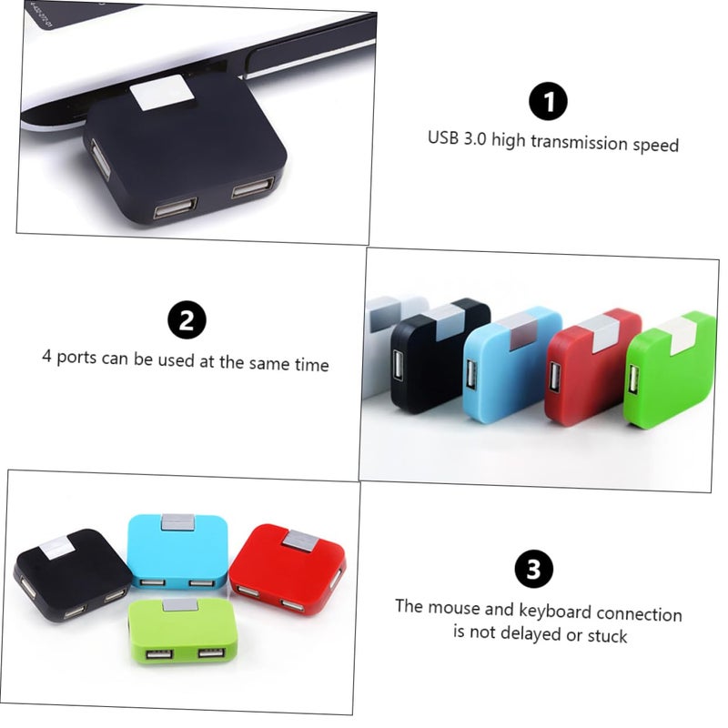 USB Hub 4 منافذ USB مقسم للكمبيوتر المحمول لنقل البيانات لون عشوائي التوصيل والتشغيل - Image 4