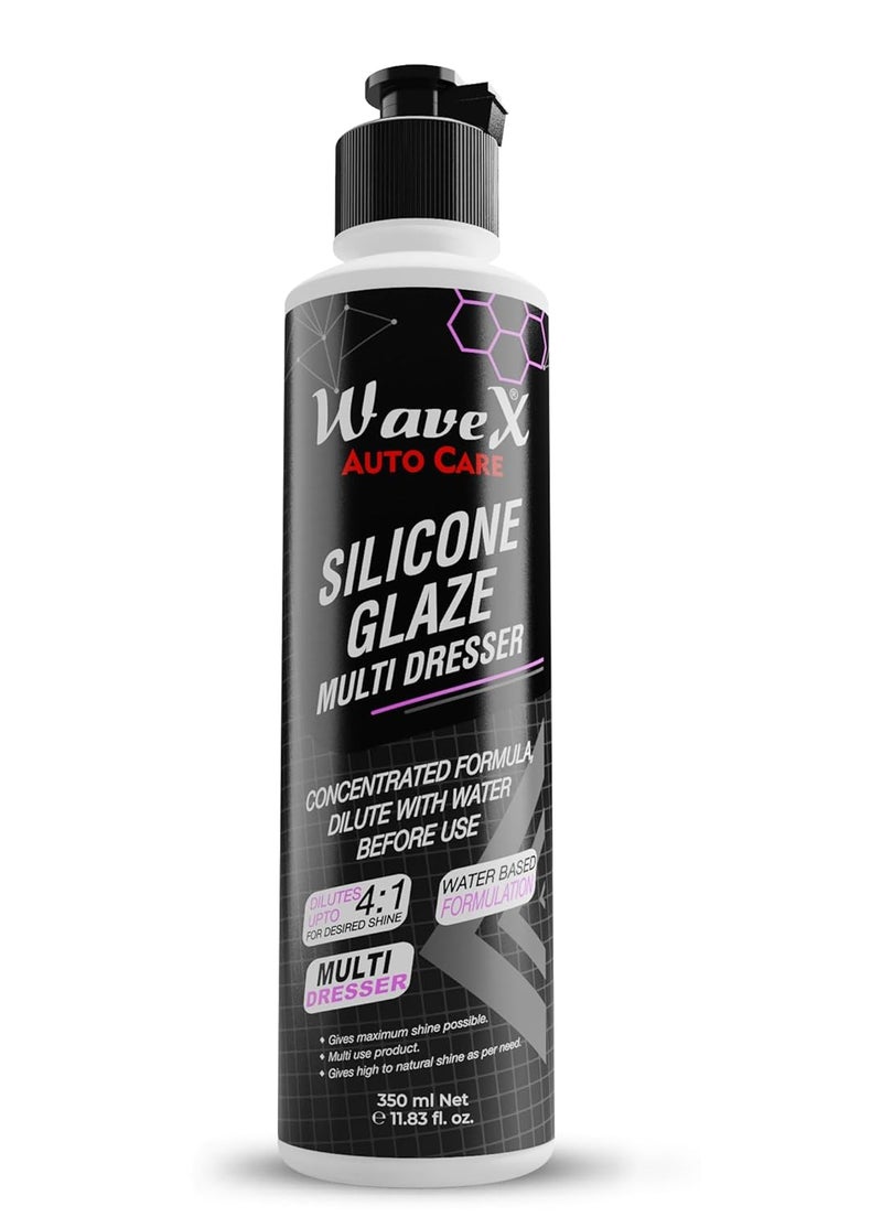 Wavex Plastic Restorer | Silicone Glaze Car Polish Concentrate 350ml | Multi Dresser | Dilutes upto 1:10 for variable shine - Image 1
