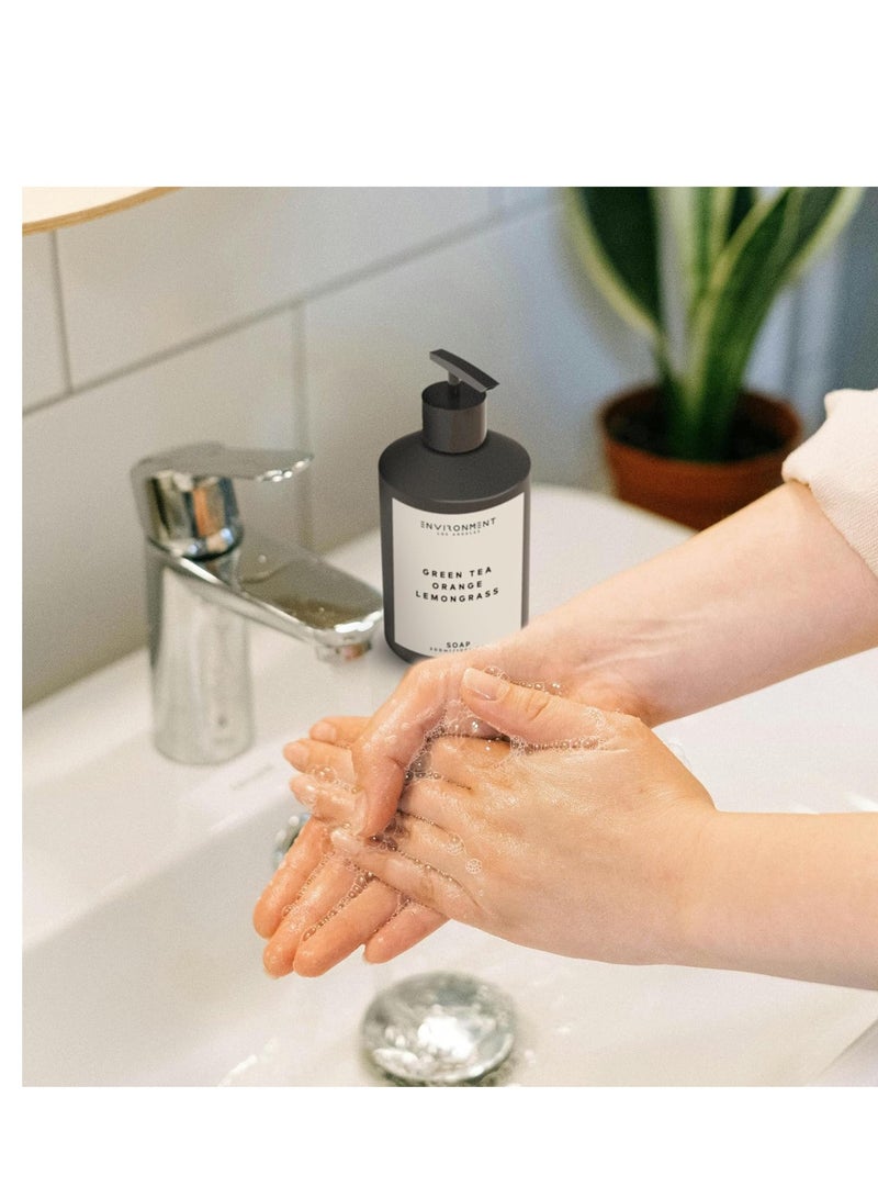 ENVIRONMENT Inspired by 5-Star Hotels DBCH Hand Soap, 300ml Luxury Liquid Hand Soap (Green Tea | Orange | Lemongrass) Home Essentials, Kitchen & Bathroom Hand Soap, Hand Wash, Vegan & Cruelty-Free