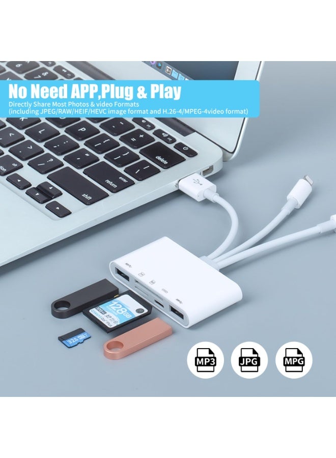 Arabest 5-in-1 Memory Card Reader, USB OTG Adapter & SD Card Reader for i-Phone/i-Pad, USB C and USB A Devices with Micro SD & SD Card Slots, Supports SD/Micro SD/SDHC/SDXC/MMC - Image 2