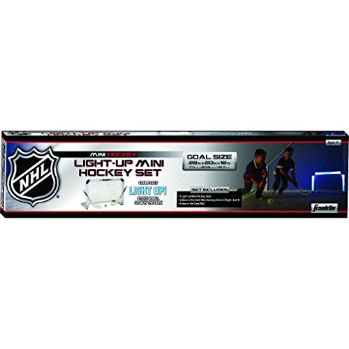 Franklin Sports NHL Knee Hockey Set - Includes 1 Light Up Hockey Goal, 2 Mini Sticks + 1 Ball - Glow in The Dark - Great Toy for Kids - Image 3