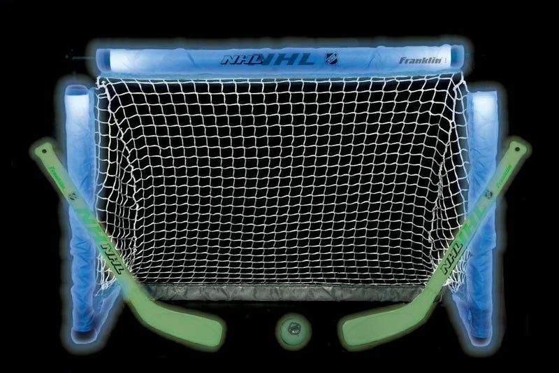 Franklin Sports NHL Knee Hockey Set - Includes 1 Light Up Hockey Goal, 2 Mini Sticks + 1 Ball - Glow in The Dark - Great Toy for Kids - Image 2
