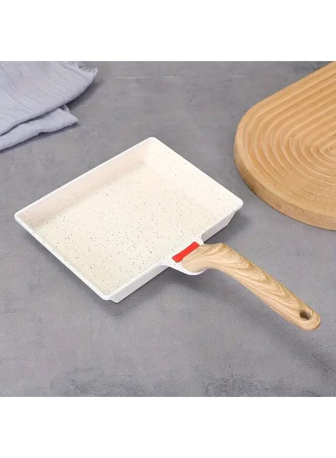 مقلاة غير لاصقة مربعة بلون البيج لطهي شرائح اللحم والبيض واللفائف والإفطار - Image 5