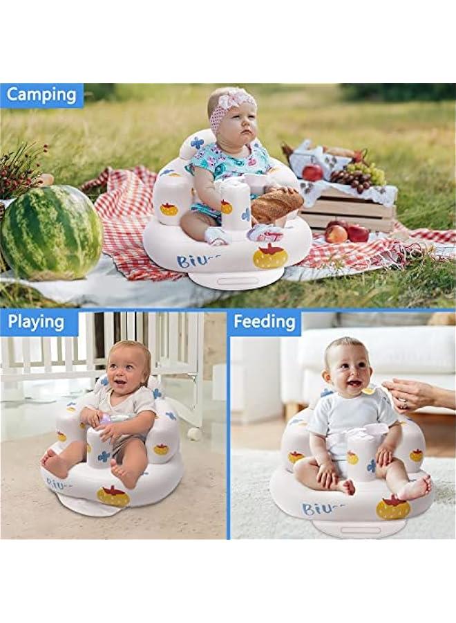 HOOKOR Baby Inflatable Seat with Suction Cups for Babies 3 Months & Up, Baby Floor Seats for Sitting Up with Built in Air Pump, Blow Up Baby Chair for Infants (Pumpkin) - Image 2