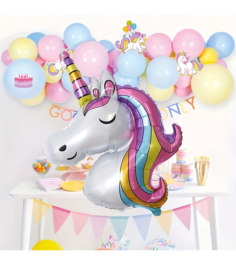 Unicorn Purple Star Aluminum Foil Balloon Set For Birthday Party Backdrop Decoration Photo Props - Image 2