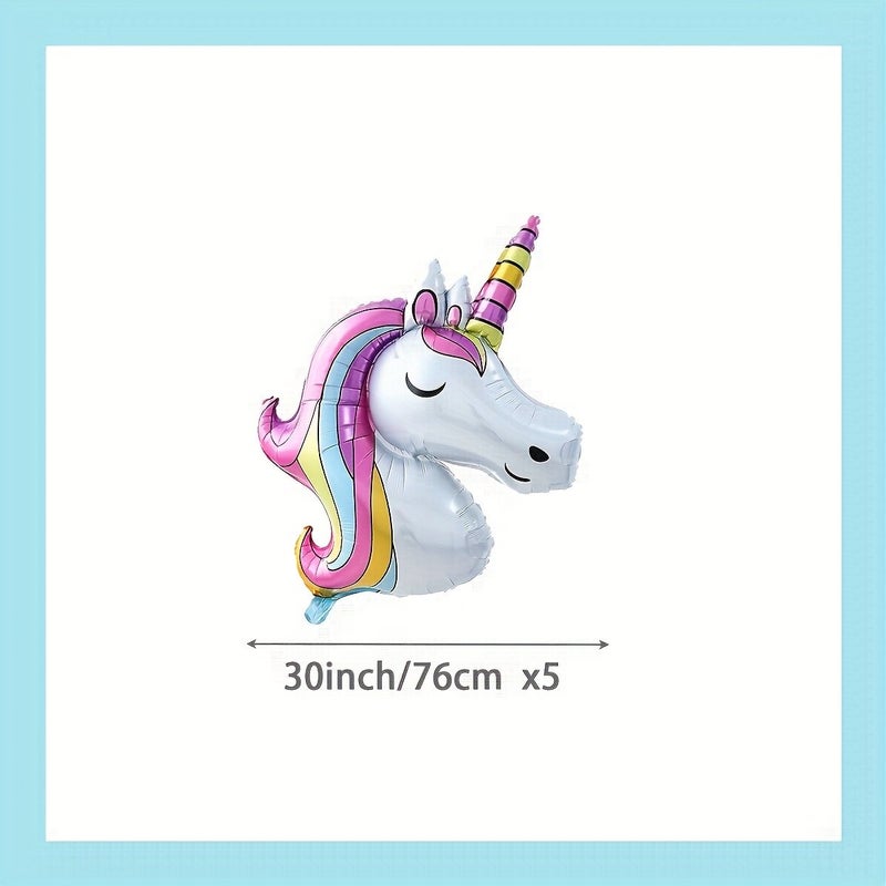 Unicorn Purple Star Aluminum Foil Balloon Set For Birthday Party Backdrop Decoration Photo Props - Image 3