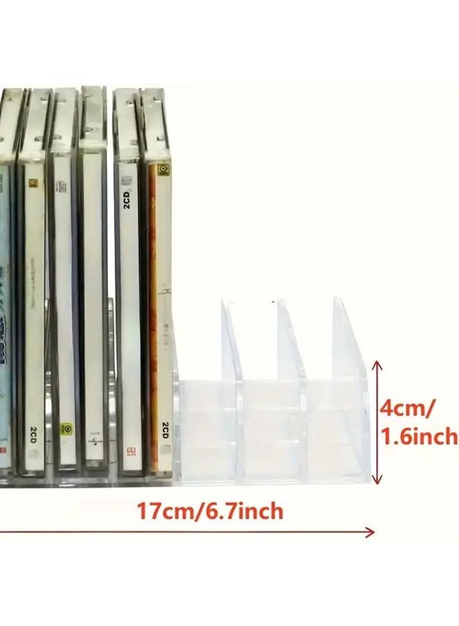 1pc Transparent DVD CD Organizer Space Saving Storage Stand Home Office Gift - Image 4
