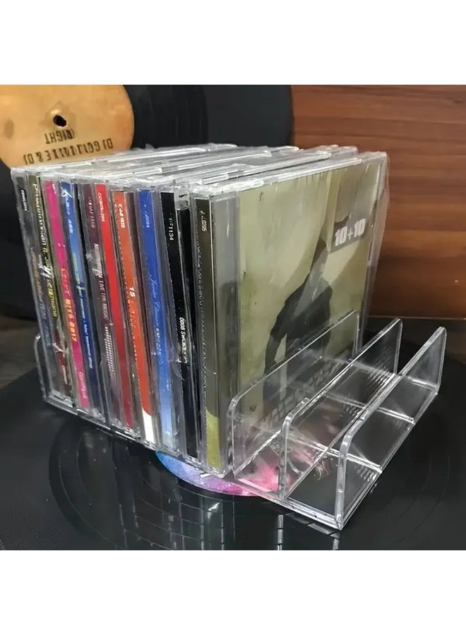 1pc Transparent DVD CD Organizer Space Saving Storage Stand Home Office Gift - Image 3