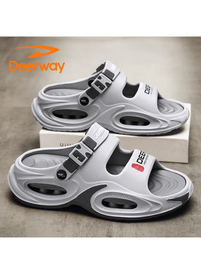 Deerway Men's Sandals, Summer  Home Slippers, Thick-soled Hole Shoes, Versatile Fashionable Beach Shoes, Gray, Size 42/43 - Image 1