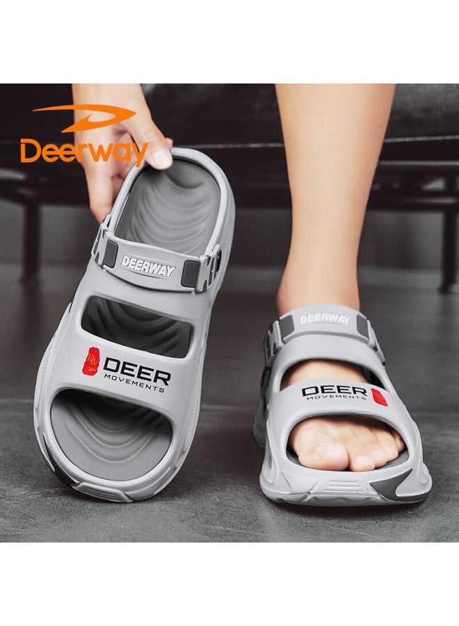 Deerway Men's Sandals, Summer  Home Slippers, Thick-soled Hole Shoes, Versatile Fashionable Beach Shoes, Gray, Size 42/43 - Image 2