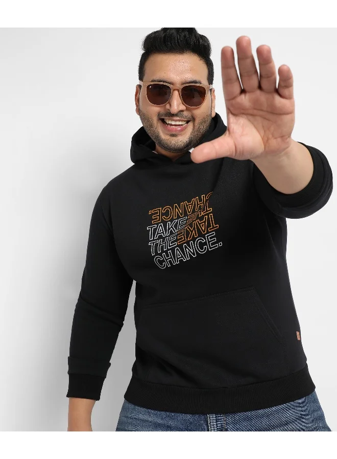 Instafab Plus Instafab Plus Men's Black Take The Chance With Kangaroo Pocket