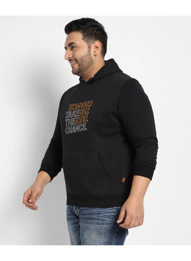 Instafab Plus Instafab Plus Men's Black Take The Chance With Kangaroo Pocket