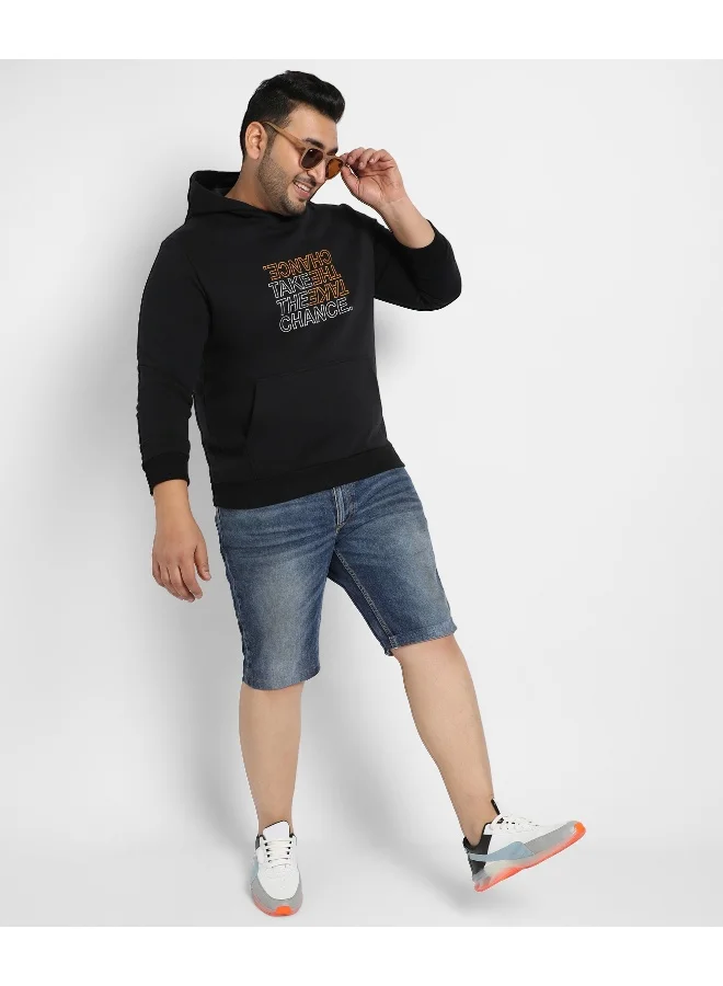 Instafab Plus Instafab Plus Men's Black Take The Chance With Kangaroo Pocket