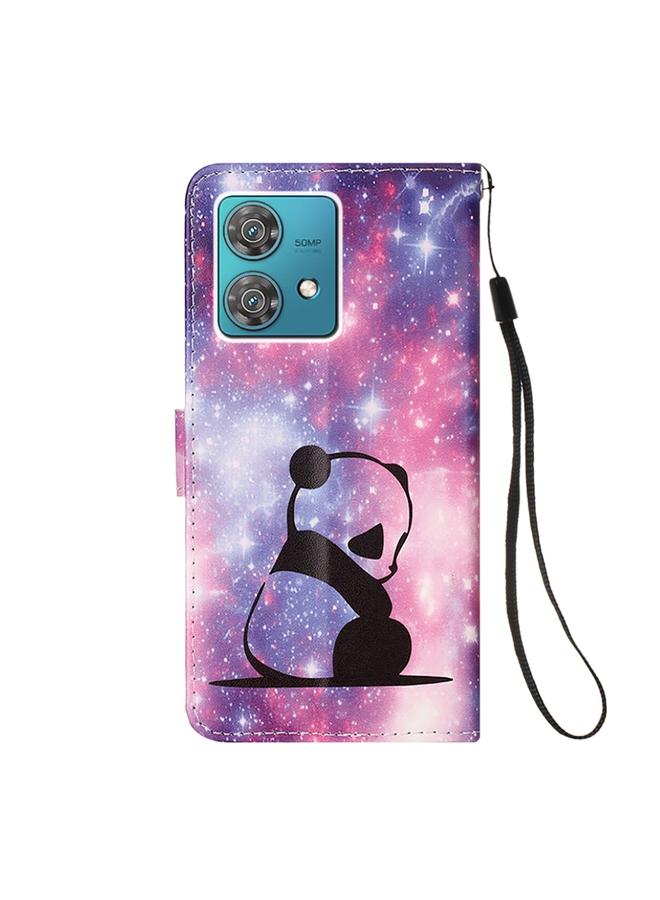 اس-توب جراب لهاتف موتورولا إيدج 40 نيو، مصنوع من الجلد المنسوج البسيط بنمط رسم ملون - Image 4