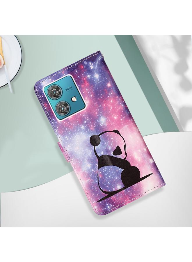 اس-توب جراب لهاتف موتورولا إيدج 40 نيو، مصنوع من الجلد المنسوج البسيط بنمط رسم ملون - Image 2