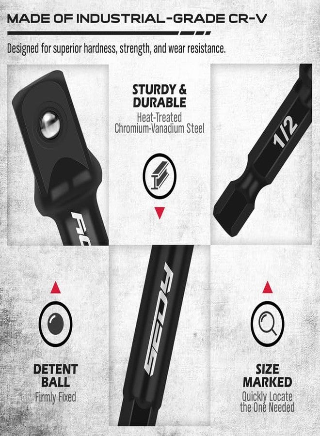 SEDY 9-Piece Impact Socket Adapter Set, 1/4" 3/8" 1/2" Driver Socket Adapter, Power Drill Bit Extension, Square to Hex Drill Bit Holder, Socket Wrench Adapter - Image 4