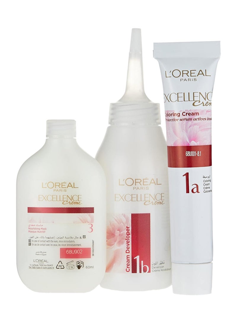 L'OREAL PARIS صبغة الشعر الدائمة Excellence Crème 8.1، أشقر رمادي فاتح - Image 1