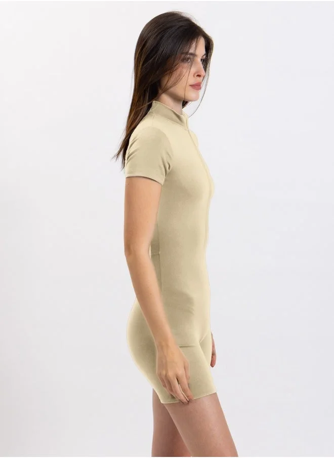 SHAPES BEIGE SOFT SHORT JUMPSUIT for Women | Best Price UAE