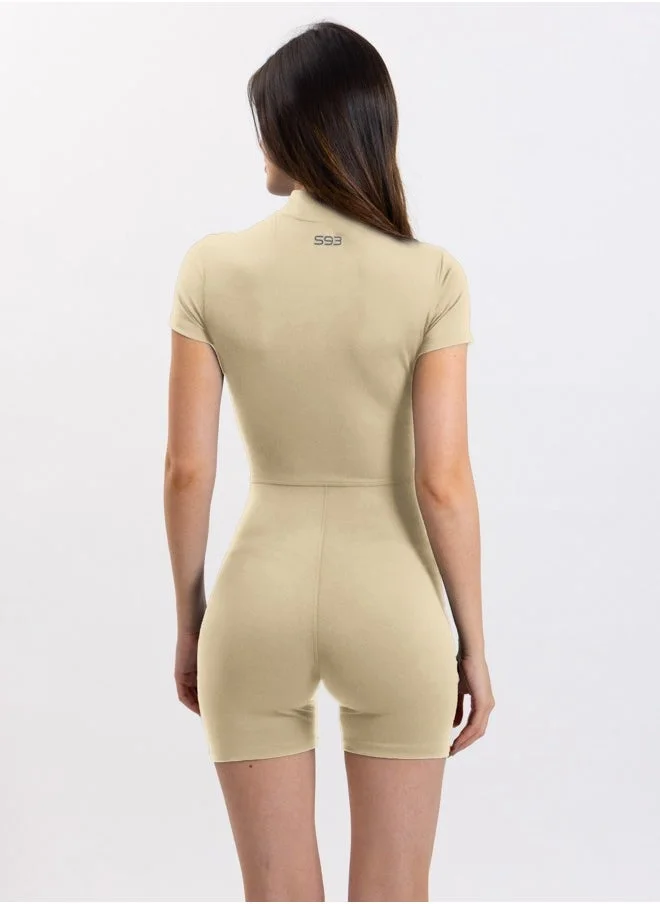 SHAPES BEIGE SOFT SHORT JUMPSUIT for Women | Best Price UAE