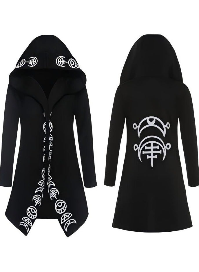 Women Moon Gothic Witchcraft Punk Vintage Casual Long Hoodies Top Sweatshirt, Autumn Winter Black Long Print Long Sleeve Cardigan Sweater Punk Style Hoodies Sweatshirt  - Image 2