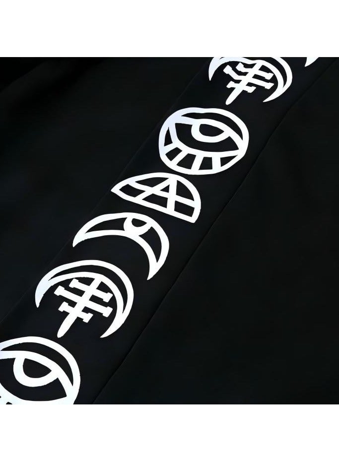 Women Moon Gothic Witchcraft Punk Vintage Casual Long Hoodies Top Sweatshirt, Autumn Winter Black Long Print Long Sleeve Cardigan Sweater Punk Style Hoodies Sweatshirt  - Image 4