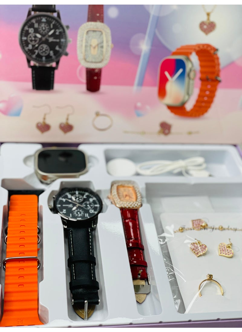 Raxoom Ultimate Smart Ultra Watch Combo – 2.02" Big Screen Digital Watch with 2 Straps, 2 Analog Watches & Complete Jewellery Set  - Image 4
