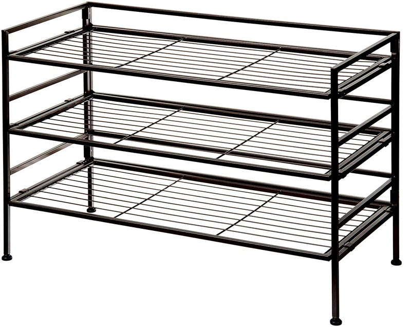 INDIAN DECOR 28148 Basics 9Pair Shoe Rack Metal Shoe Rack Shoe Storage Space Saving Shoe Rack Black - Image 1