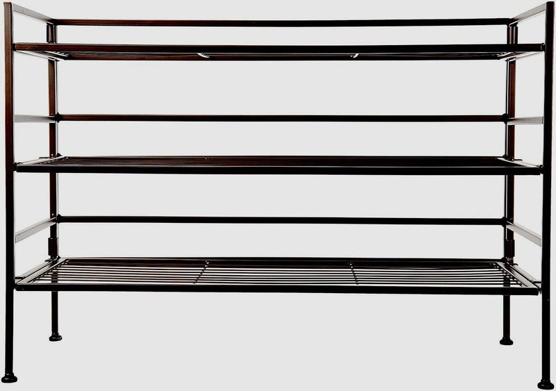 INDIAN DECOR 28148 Basics 9Pair Shoe Rack Metal Shoe Rack Shoe Storage Space Saving Shoe Rack Black - Image 3