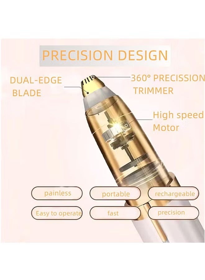 Eyebrow Trimmer for Women, Rechargeable Eyebrow Hair Remover, Painless Electric Razor, Eye Brow and Face Epilator Hair Removal White - Image 5
