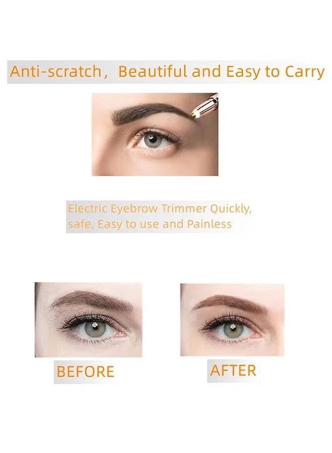 Eyebrow Trimmer for Women, Rechargeable Eyebrow Hair Remover, Painless Electric Razor, Eye Brow and Face Epilator Hair Removal White - Image 4