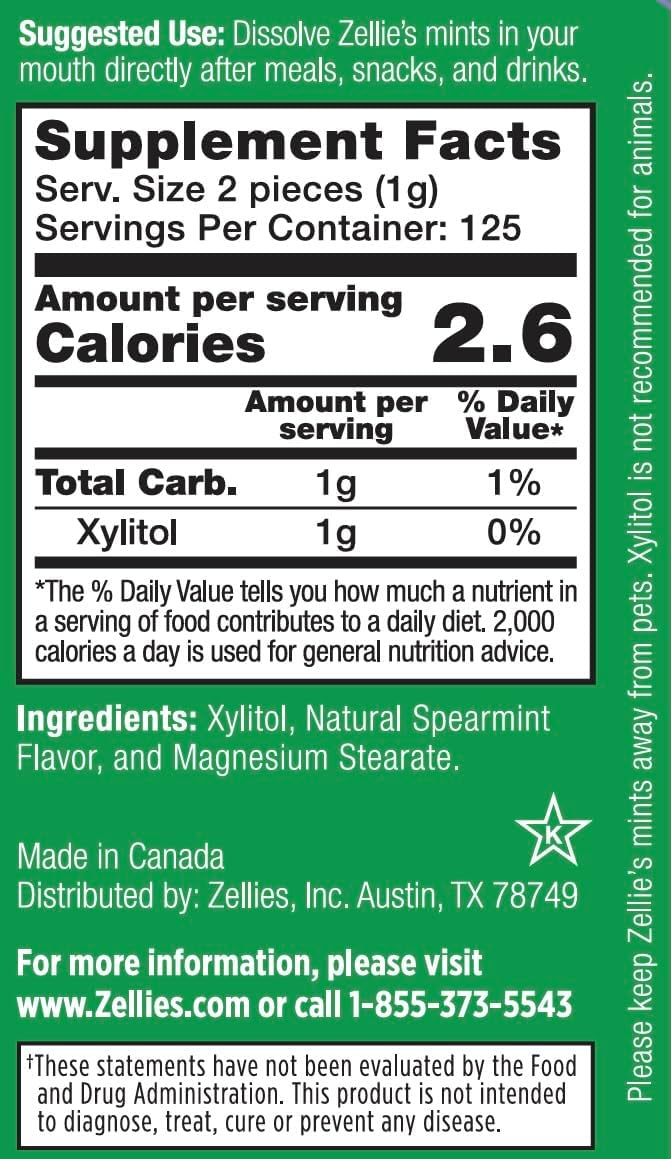 zellies Zellie's Sugar Free Spearmint Dental Mints - Image 2