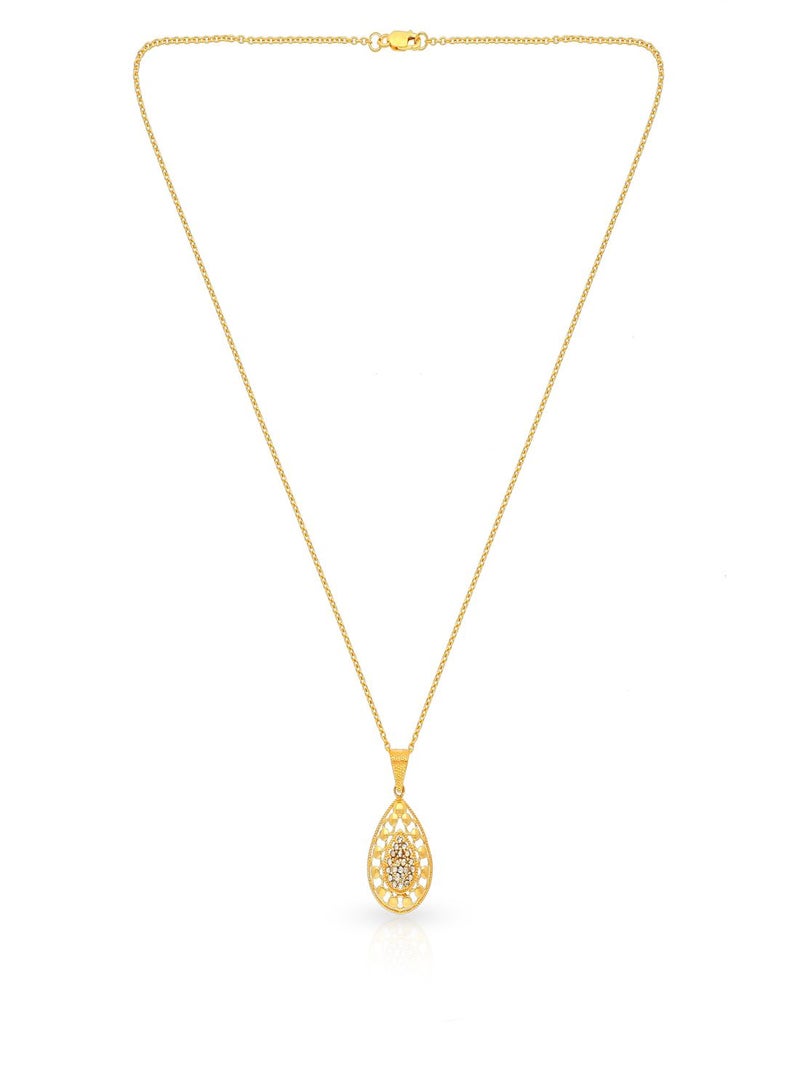 Malabar Gold and Diamonds 22 Carat 916 Purity Yellow Gold Uncut Diamond Pendant EGNPRE600PN5Y For Women  - Image 2
