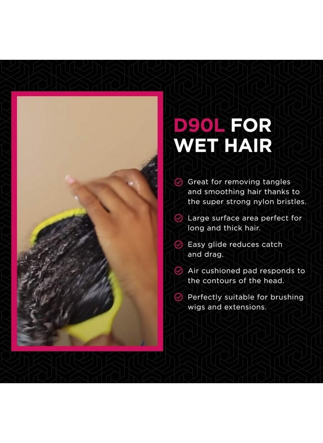 DENMAN - Tangle Tamer Ultra (Black) Detangling Paddle Brush For Curly Hair And Black Natural Hair Use With Both Wet & Dry Hair D90L - Image 1