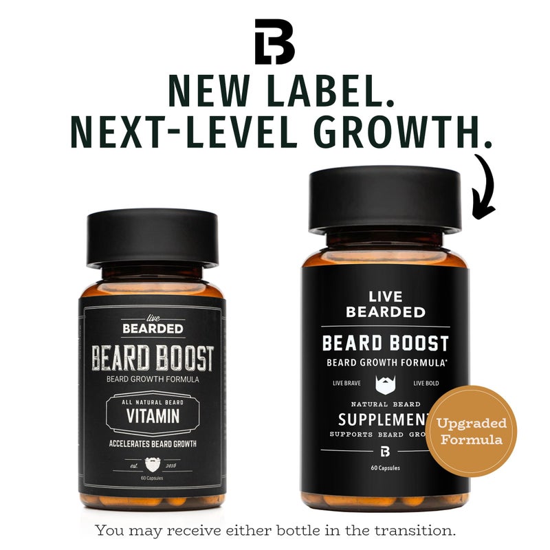 Live Bearded لايف بارديد بارد بوست - فيتامينات نمو اللحية للرجال مع البيوتين والكولاجين والسيليكا وجذر فوي-تي - نمو شعر الوجه للرجال، صنع في الولايات المتحدة الأمريكية | 90 يوم من الإمدادات - Image 3