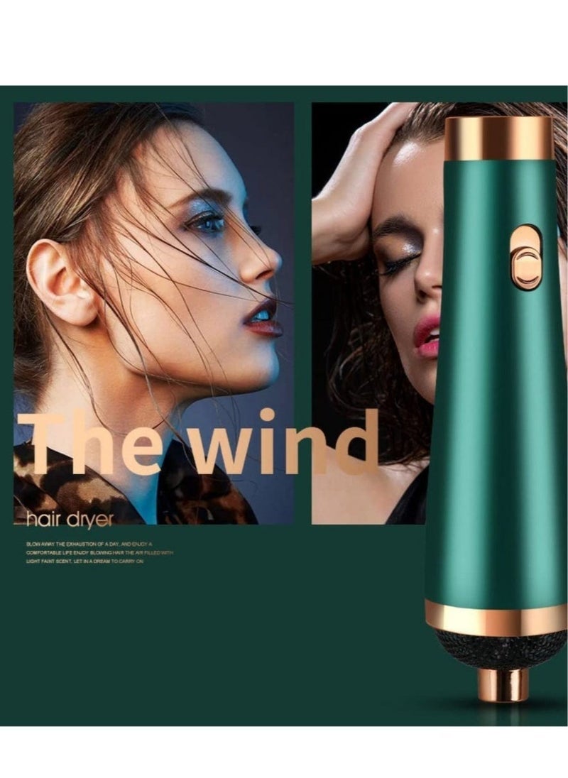 ELTRAZONE 3 in 1 Hair straightener brush for hair dryer brush electric Comb Curler Hairdryer Brush rotating Straightening brush (Green) - Image 4