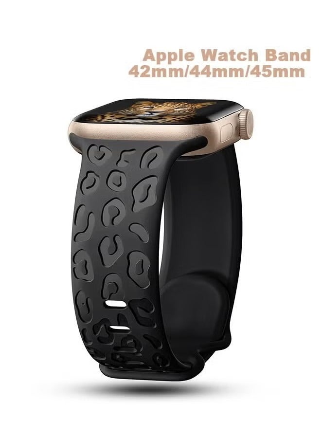 Apple Watch Band , Comfort for Everyday Wear (42mm/44mm/45mm), Fashionable Black 1 Piece - Image 1