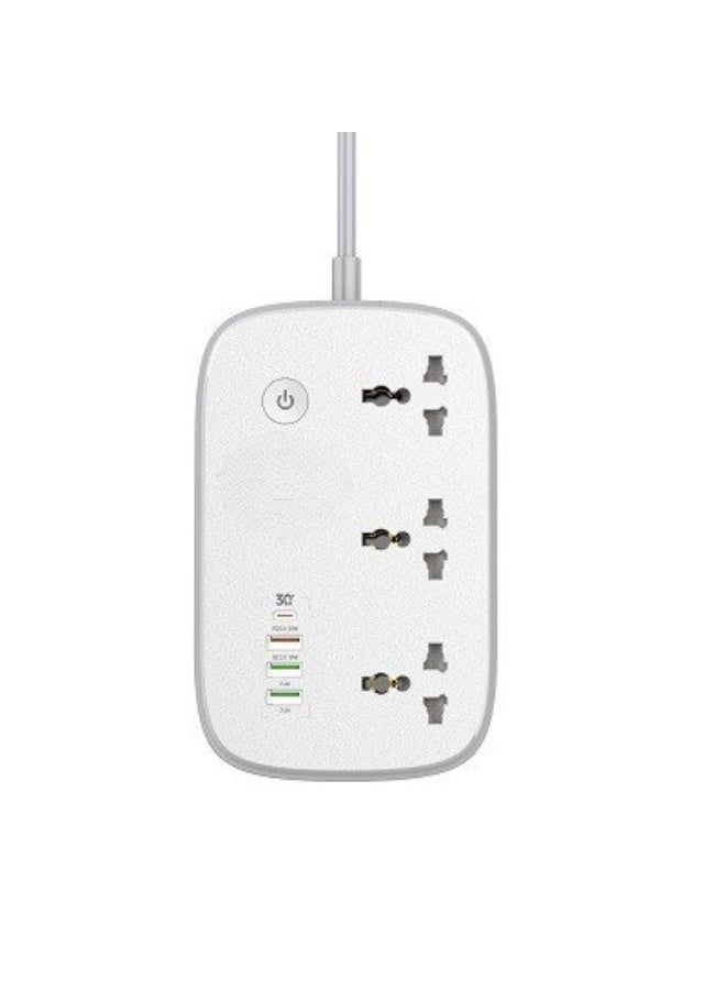 ريبنيو سلك تمديد طاقة ذكي مزود بثلاثة منافذ USB-C PD للشحن السريع - Image 1