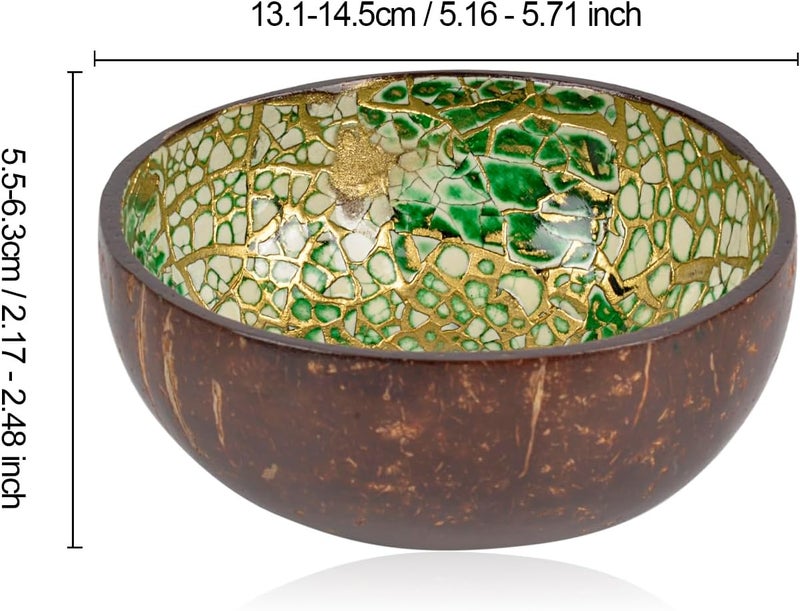 ChezMax Natural Coconut & Mother of Pearl Inlaid Shell Key & Storage Bowl for Entryway Table, Nuts, Fruits & Dry Snack Storage, Round Handcrafted Decoration Bowl - Image 2