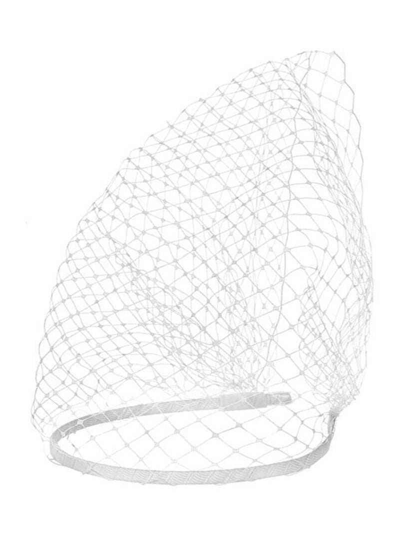 العشرينات من القرن العشرين شبكة الحجاب الرأس فاتنج الزفاف الزفاف حفل الشاي الحجاب للنساء (أبيض) - Image 2